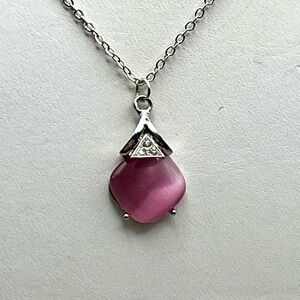 Stunning Elegant Pink Pendant Necklace -Elegant Everyday Jewelry